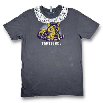 Serving Tortitude Cat Tee with Lace Collar