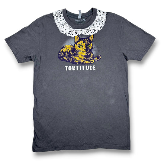 Serving Tortitude Cat Tee with Lace Collar