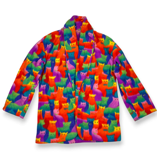 Vintage Multicolor Fleece Feline Frenzy Blazer