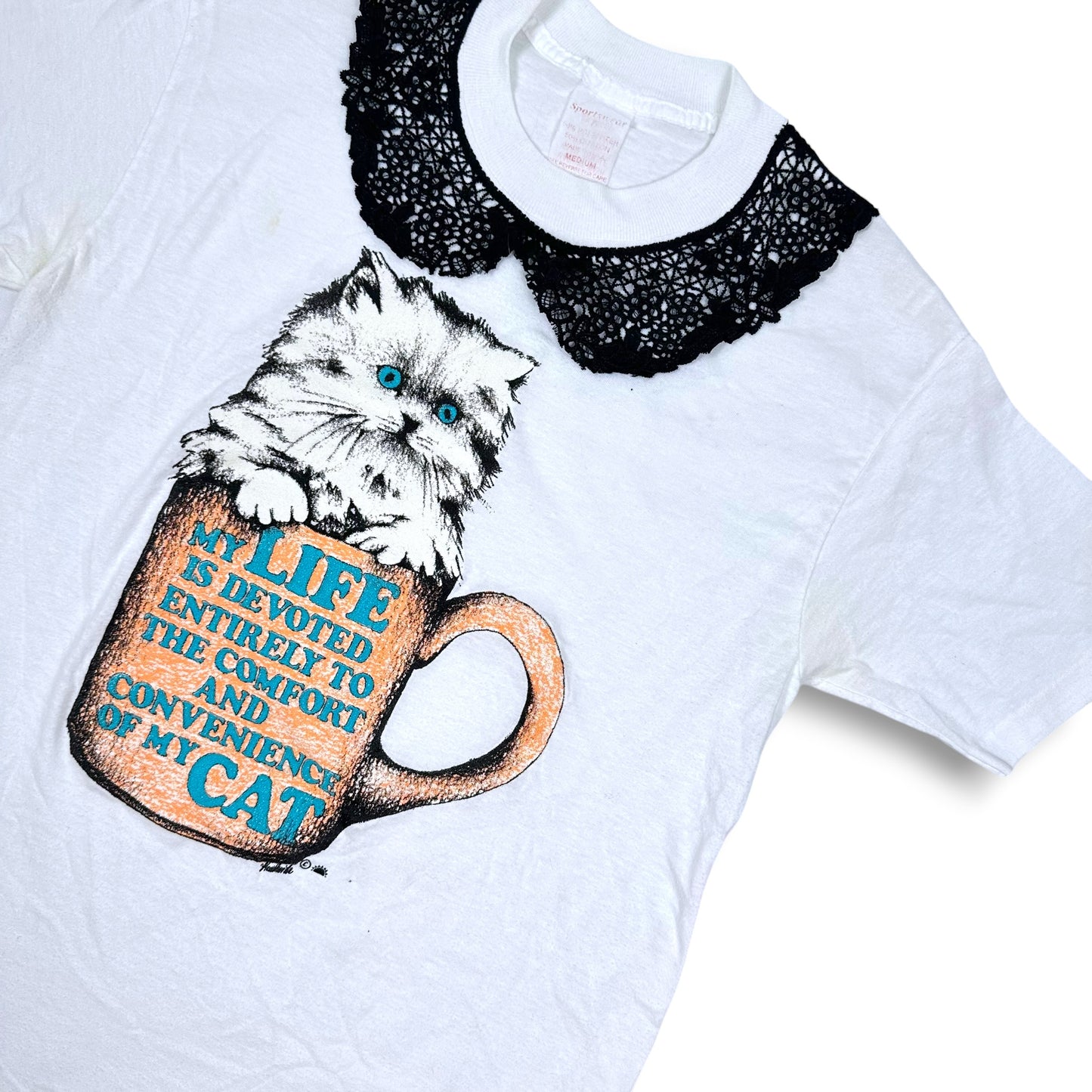 I Do It All for My Cat Tee with Lace Collar