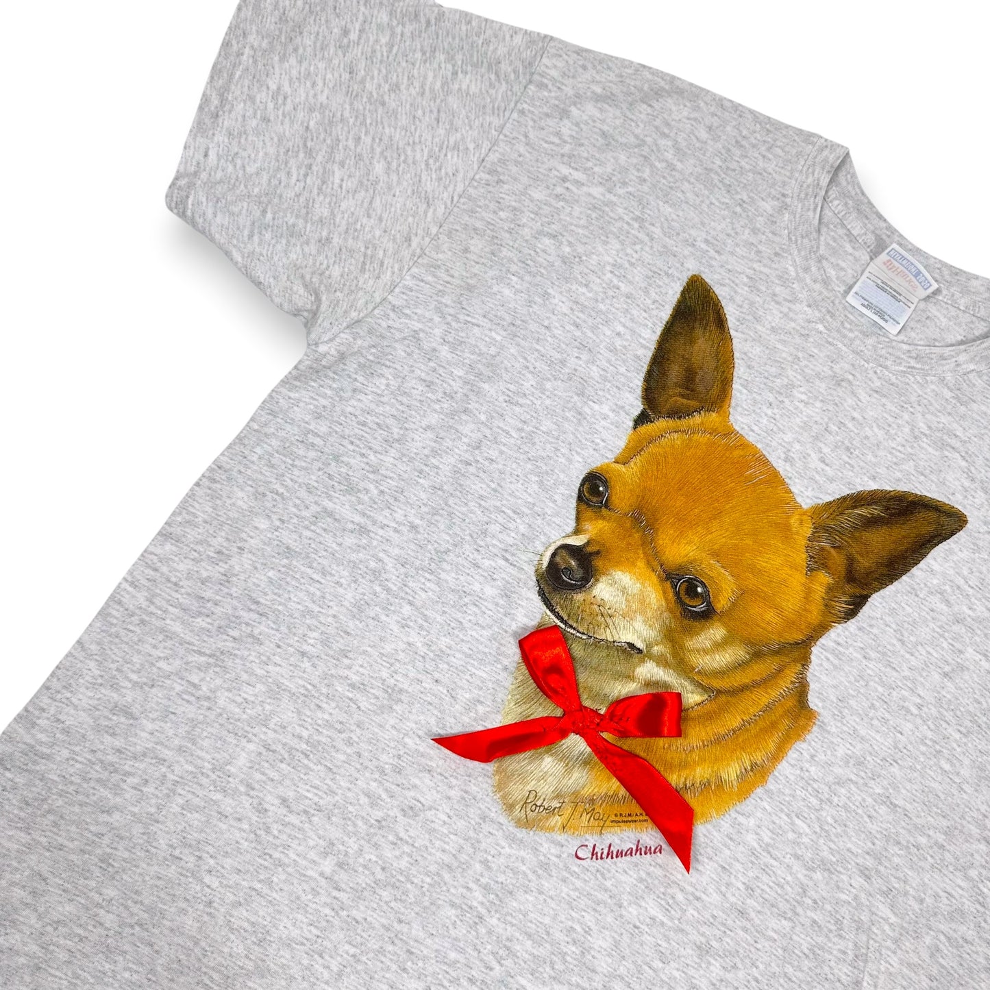 Vintage Upcycled Chihuahua & Bow Tee