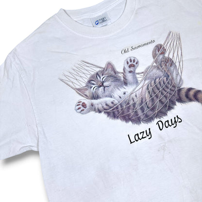 Lazy Days Cat in Hammock Vintage Tee