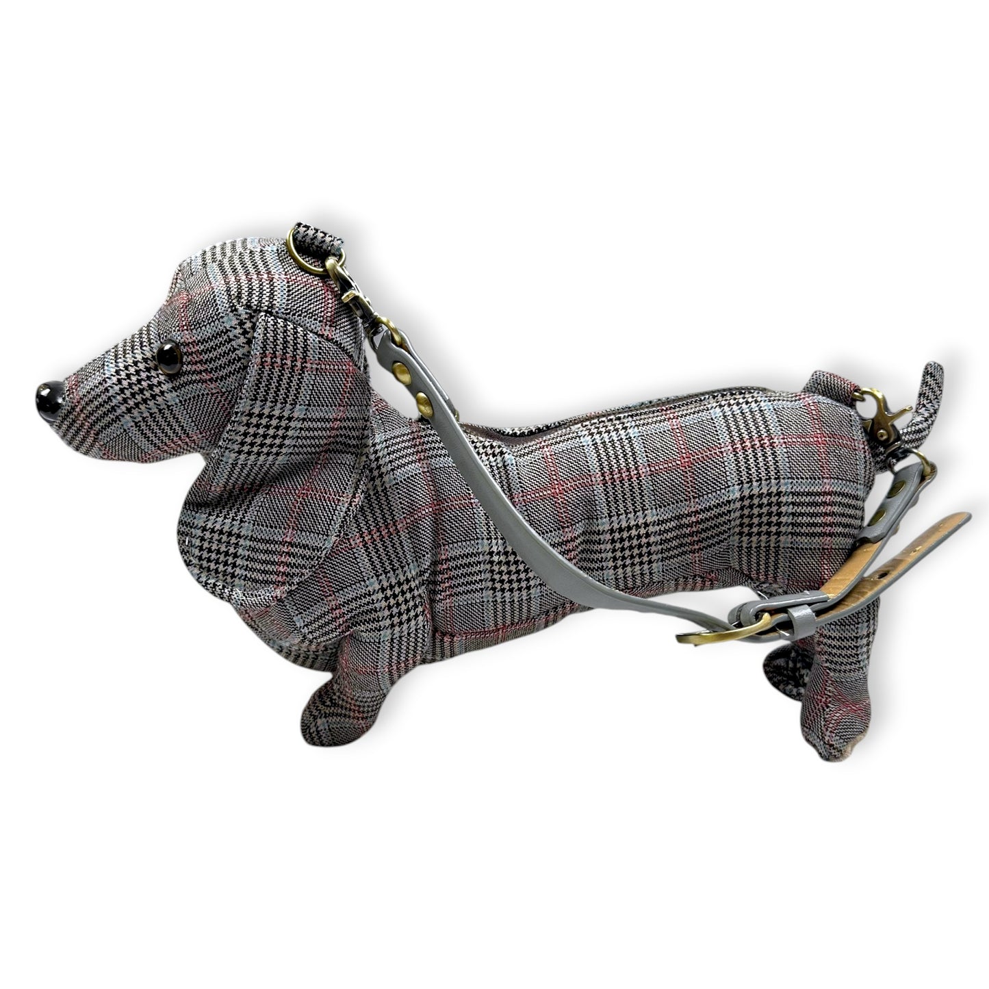 Vintage Fuzzy Nation Plaid Daschund Purse