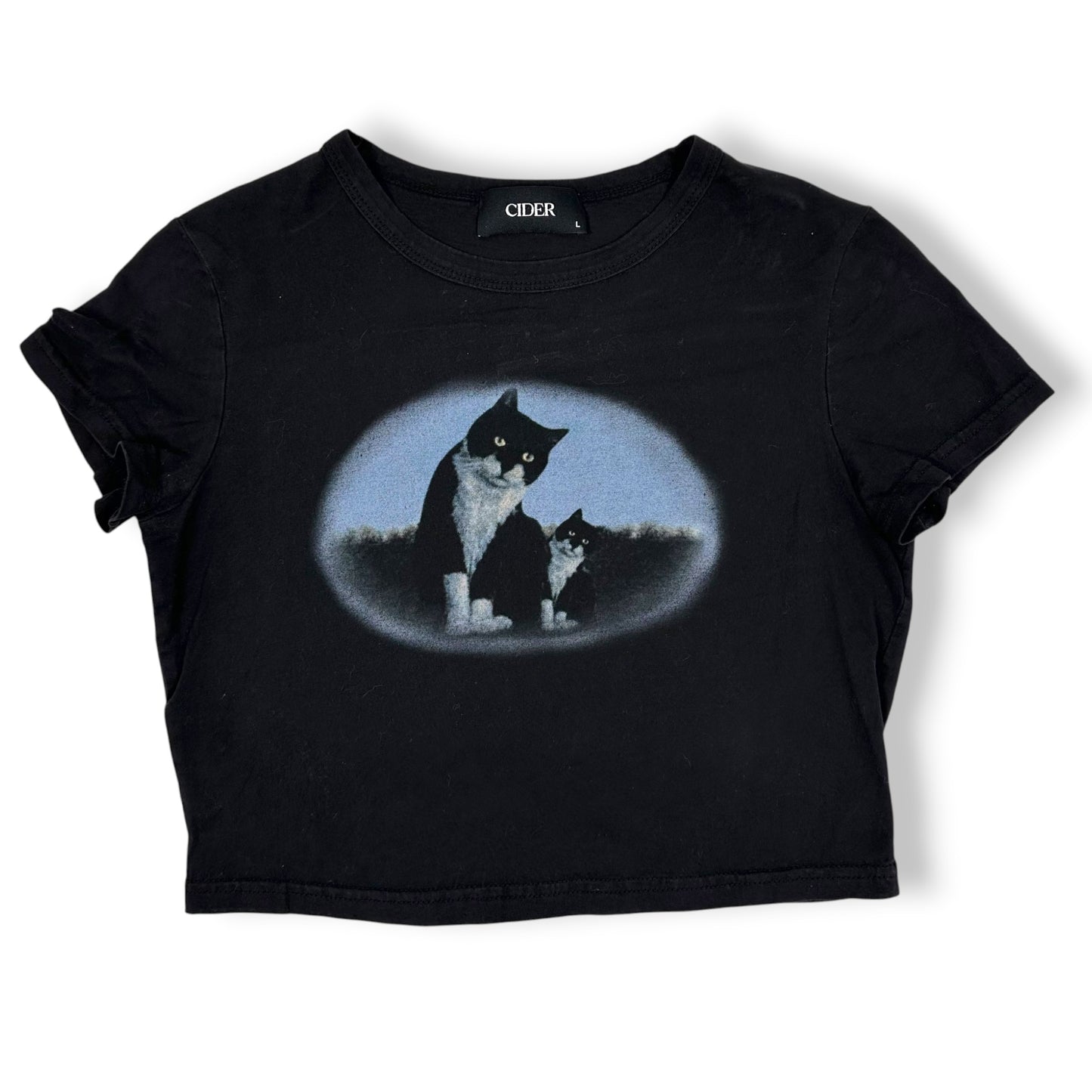 Tuxedo Cat Cropped Tee