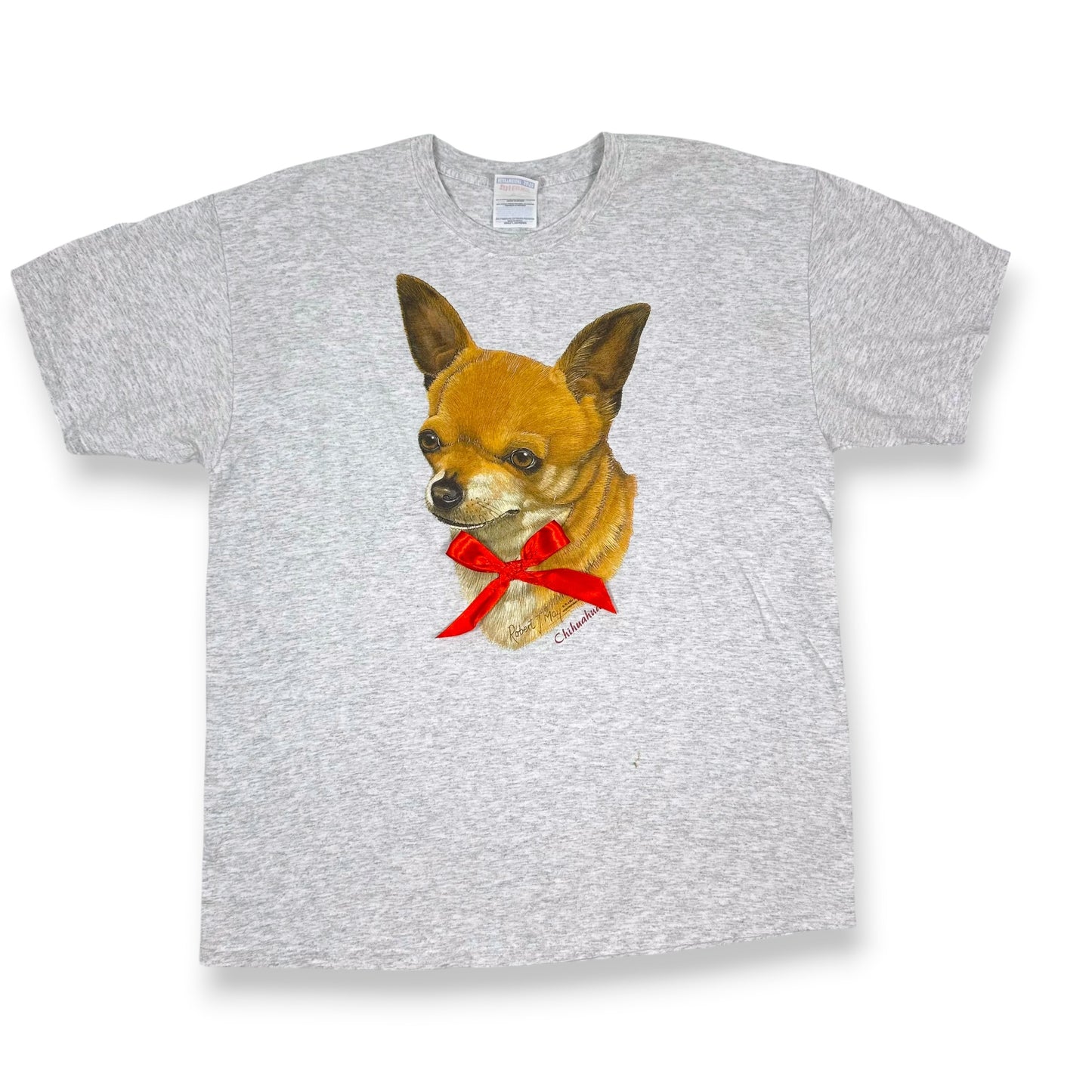 Vintage Upcycled Chihuahua & Bow Tee