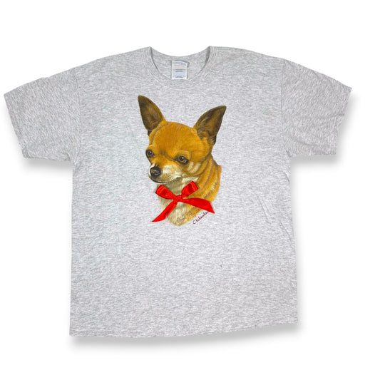 Vintage Upcycled Chihuahua & Bow Tee