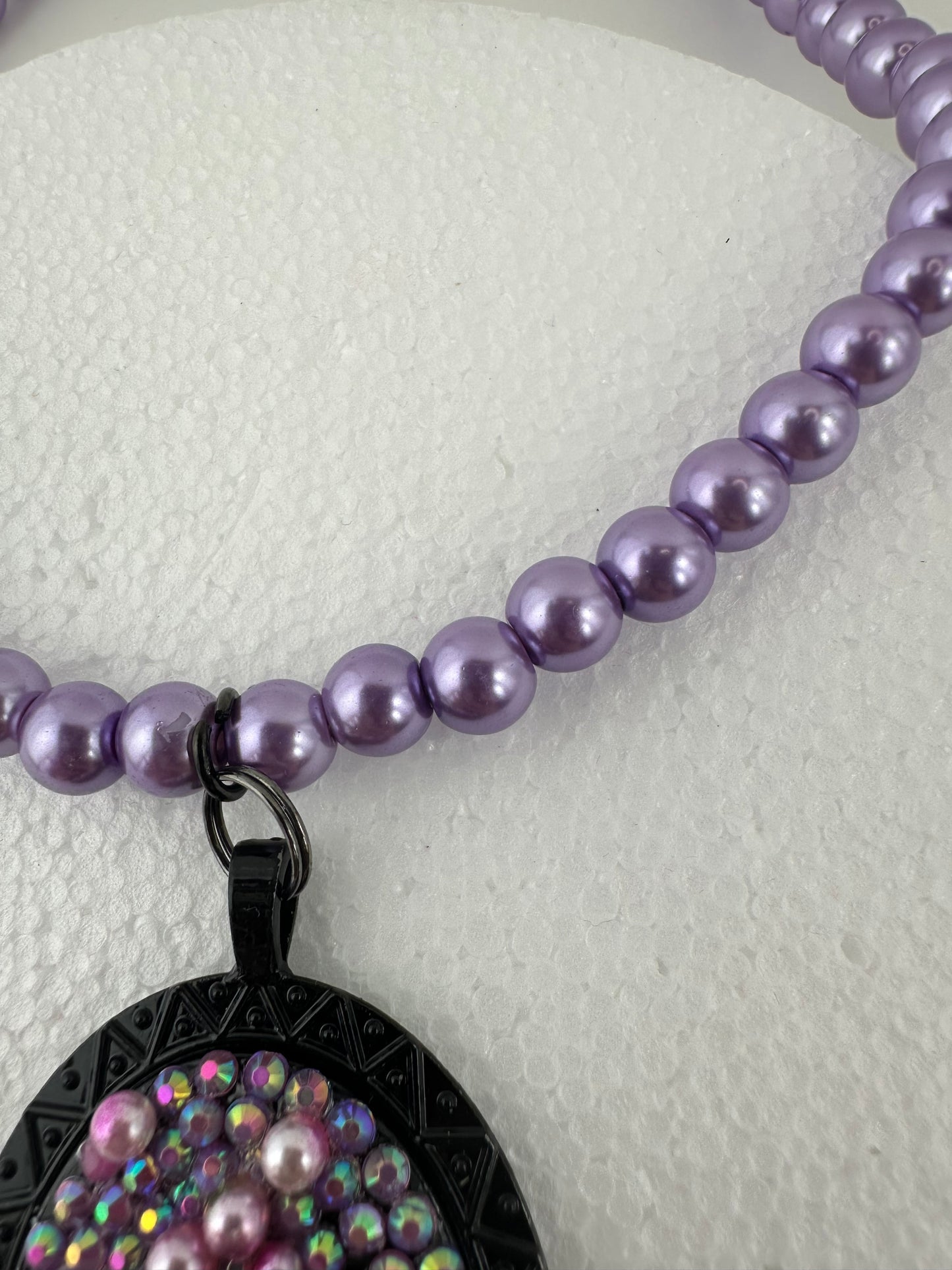 Darling Dachshund Purple Pearl Necklace