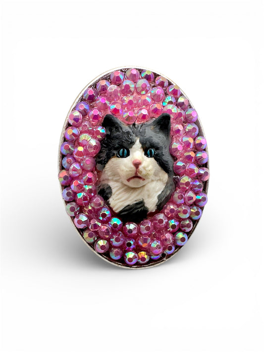 Femme Feline Pink Rhinestone Ring