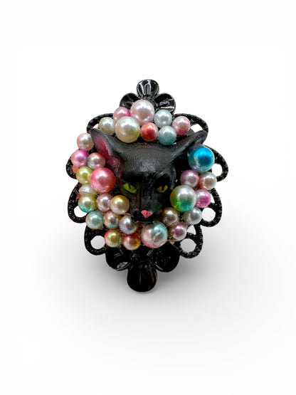 Pastel Palooza Black Cat Renaissance Ring