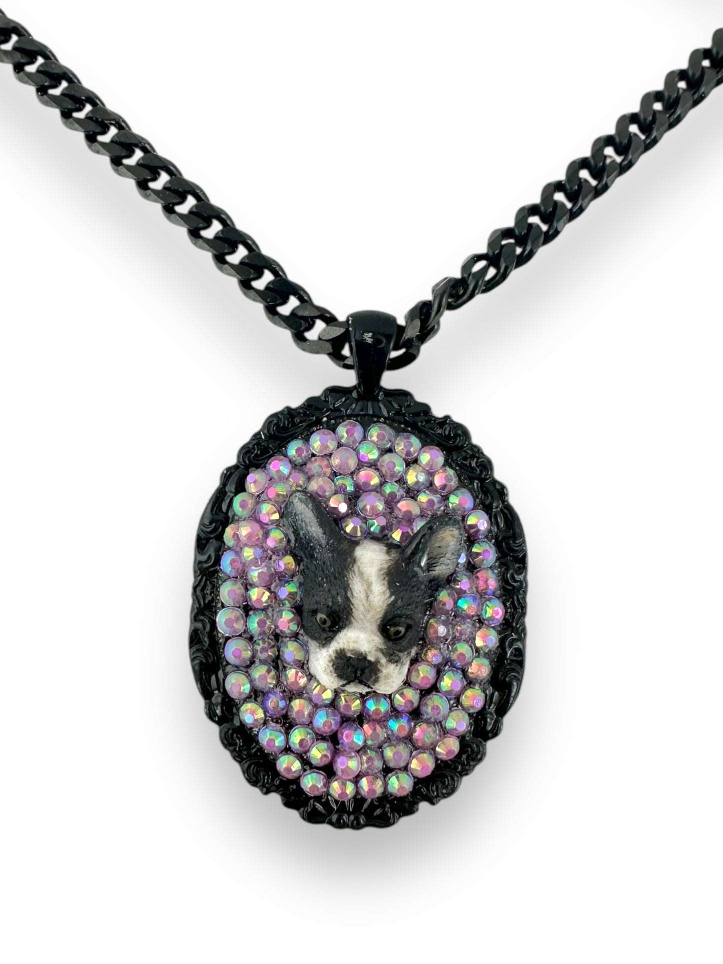 Purple n' Punk French Bulldog Neecklace