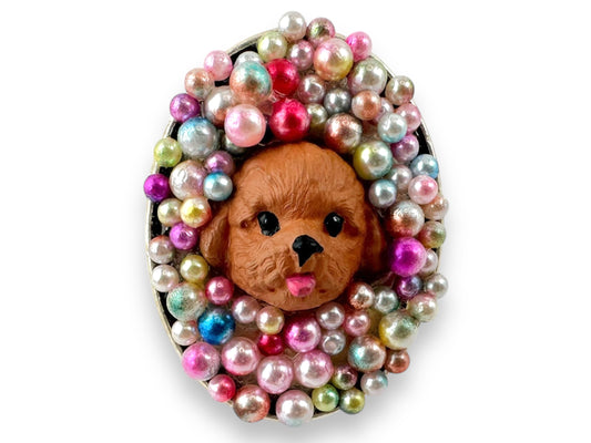 Poodles n' Pastel Pearls Ring