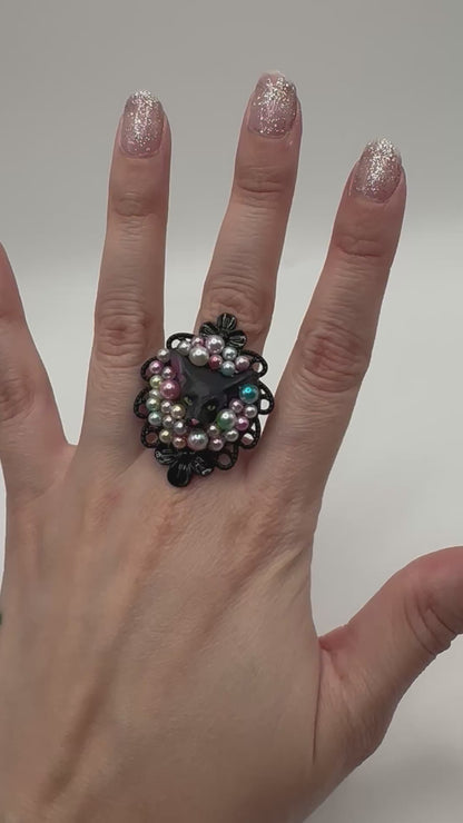 Pastel Palooza Black Cat Renaissance Ring
